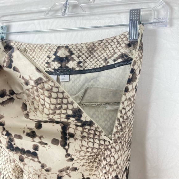 Worthington Womens Modern Fit Sz 4 Cream Mid Rise Snakeskin Print Pants/Trousers - Picture 4 of 6